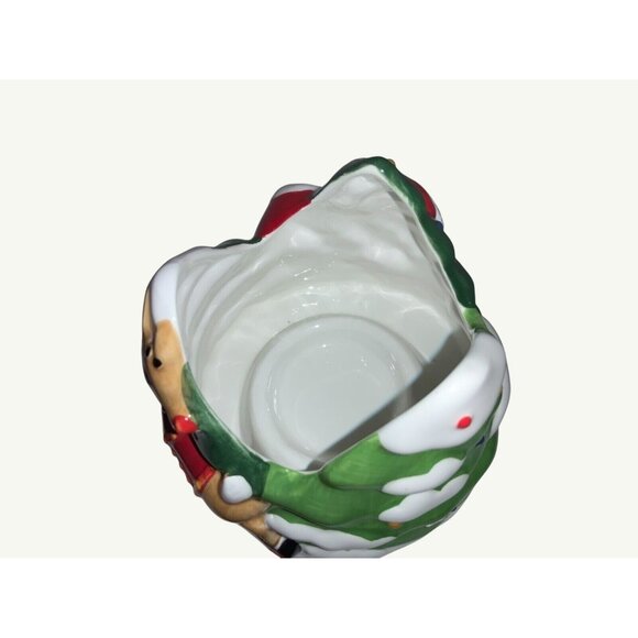 Lenox Rudolph Candle Light Holder Ceramic Christmas Decor Featuring Santa & Rein - Picture 6 of 12